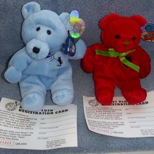 2 Planet Plush collectible plush bears (original releases)